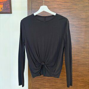 Twist Front Black Blouse